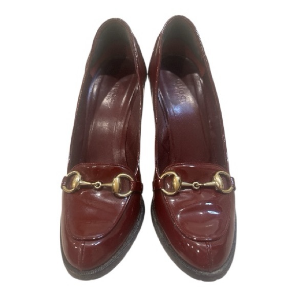 Gucci Burgundy Heeled Loafer Patent Leather Heels - Picture 2 of 6